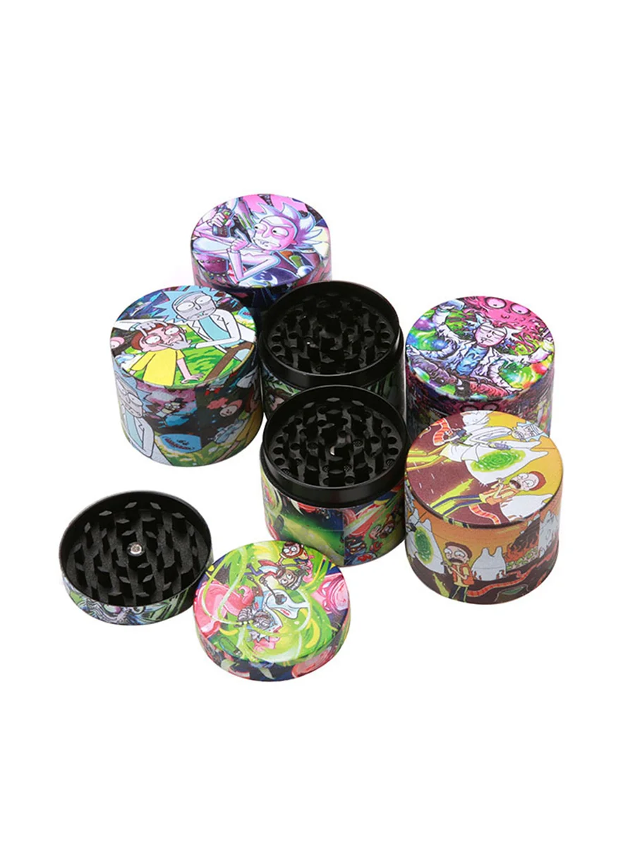 4 Layers Morty Rick Pattern Herb Grinder