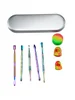 5PCS Colorful Brass Dab Tool Kit with Silicone Wax Container and Box, 2 image 5PCS Colorful Brass Dab Tool Kit with Silicone Wax Container and Box, 2 image