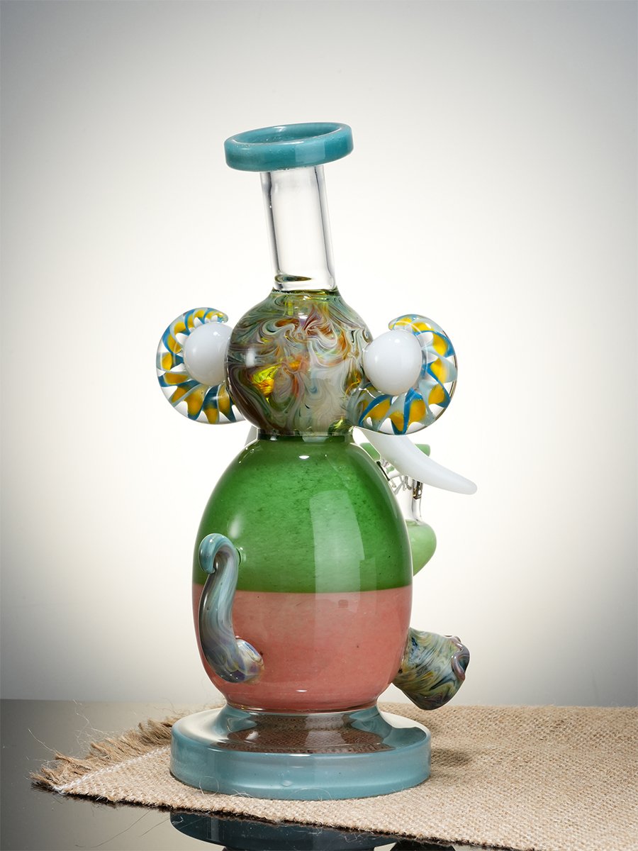 Water Blue 8" Mini Multicolored Elephant Dab Rig7 Water Blue 8" Mini Multicolored Elephant Dab Rig7