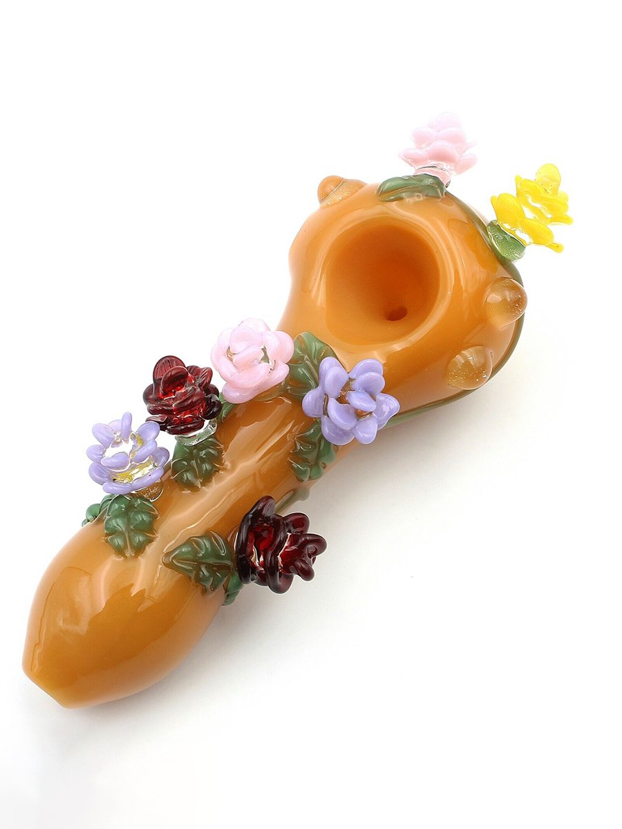 Floral Design Glass Pipe
