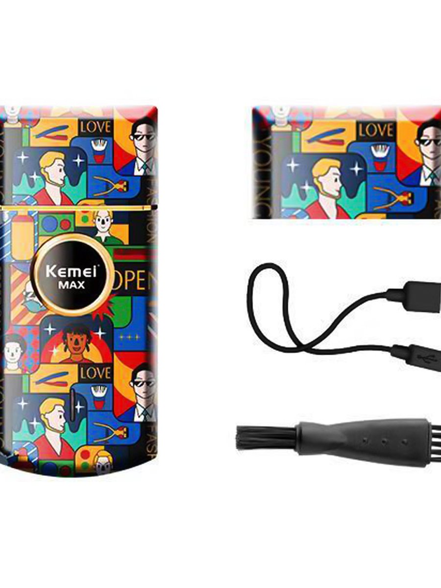 Kemei Vintage Graffiti Electric Shaver for Men