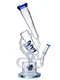 Lookah Bong 17" Disc Perc Triple Filter Chamber  Recycler Water Pipe, Colors: Clear Blue