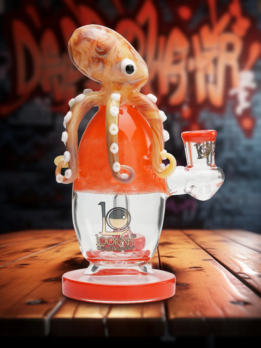 lookah-bong-7.5"-octopus-cute-turbine-perc-recycler-bong-orange lookah-bong-7.5"-octopus-cute-turbine-perc-recycler-bong-orange