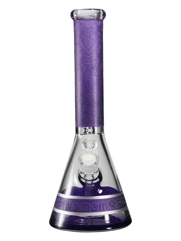 Big Mom Religion Engraved Beaker Glass Bong, Color: Purple, 2 image