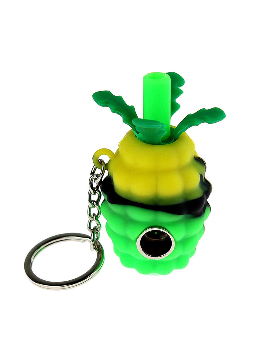 pineapple-keychain-silicone-pipe pineapple-keychain-silicone-pipe