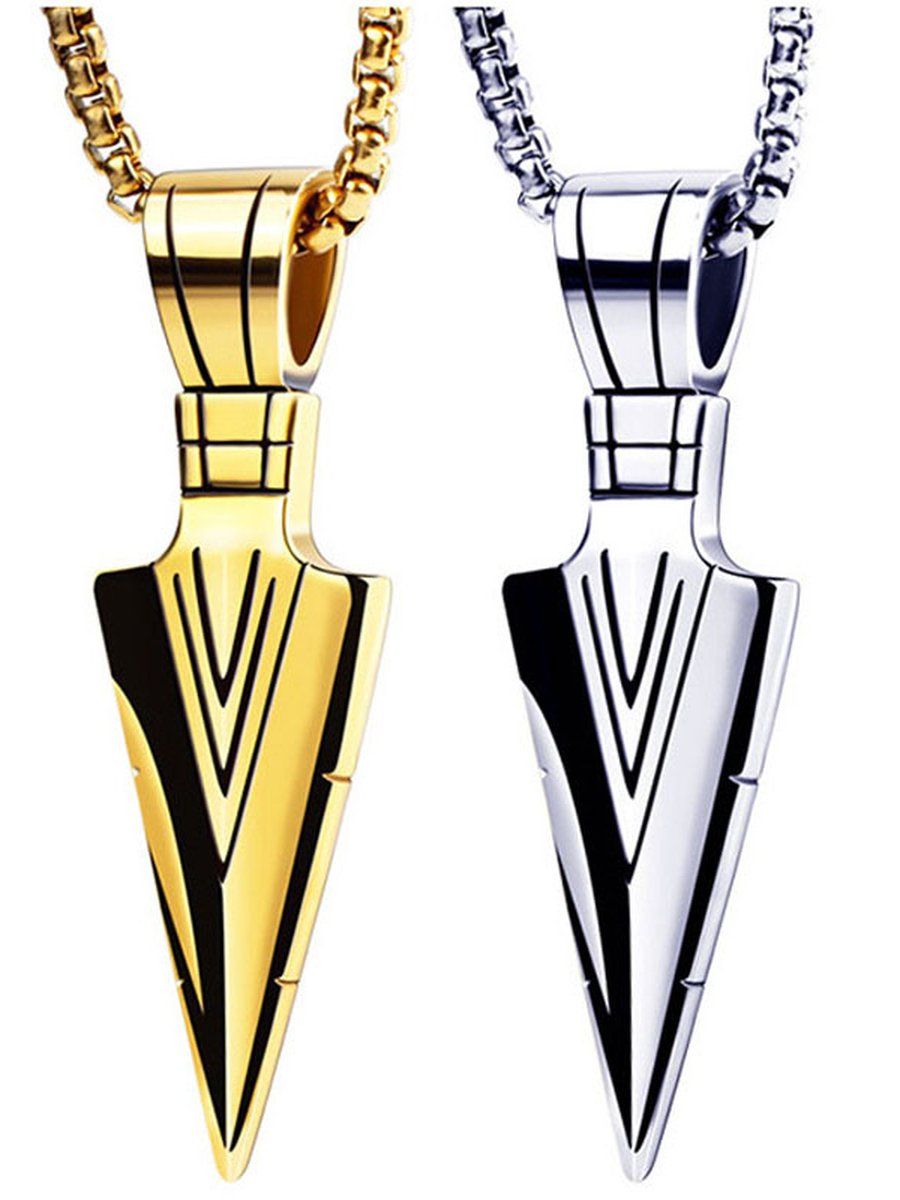 Spearhead Pendant Necklace, Color: Black, 4 image Spearhead Pendant Necklace, Color: Black, 4 image