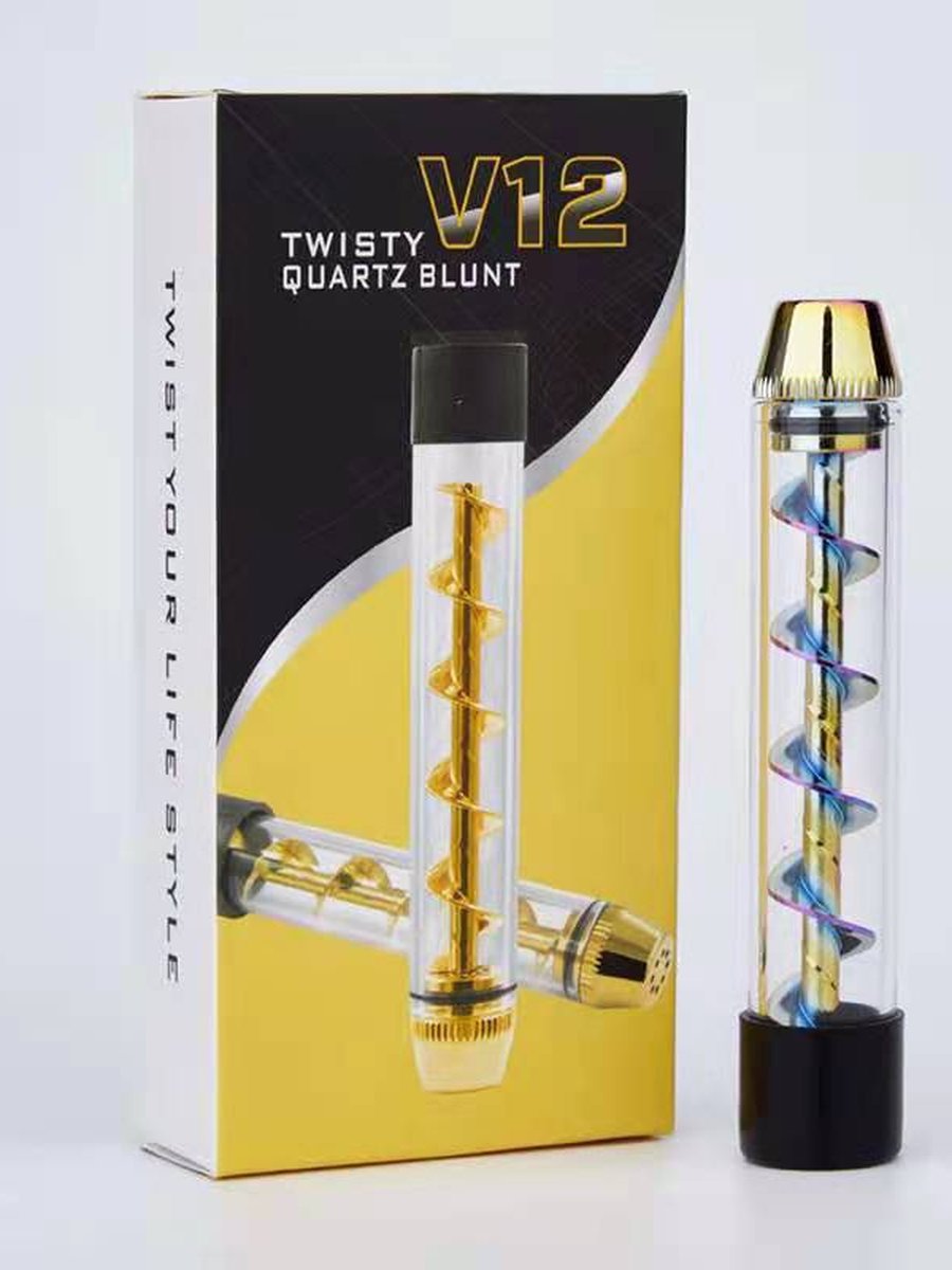 Twisty Glass Blunt Pipe, Color: Rainbow, 2 image Twisty Glass Blunt Pipe, Color: Rainbow, 2 image