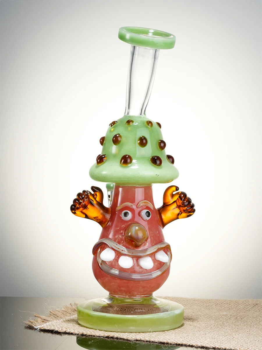 Lookah Rig 8.3" Cute Clown Mushroom Dab Rig - Green, Colors: Green, 2 image Lookah Rig 8.3" Cute Clown Mushroom Dab Rig - Green, Colors: Green, 2 image