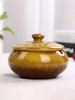 Yellow Windproof Ceramic Ashtray