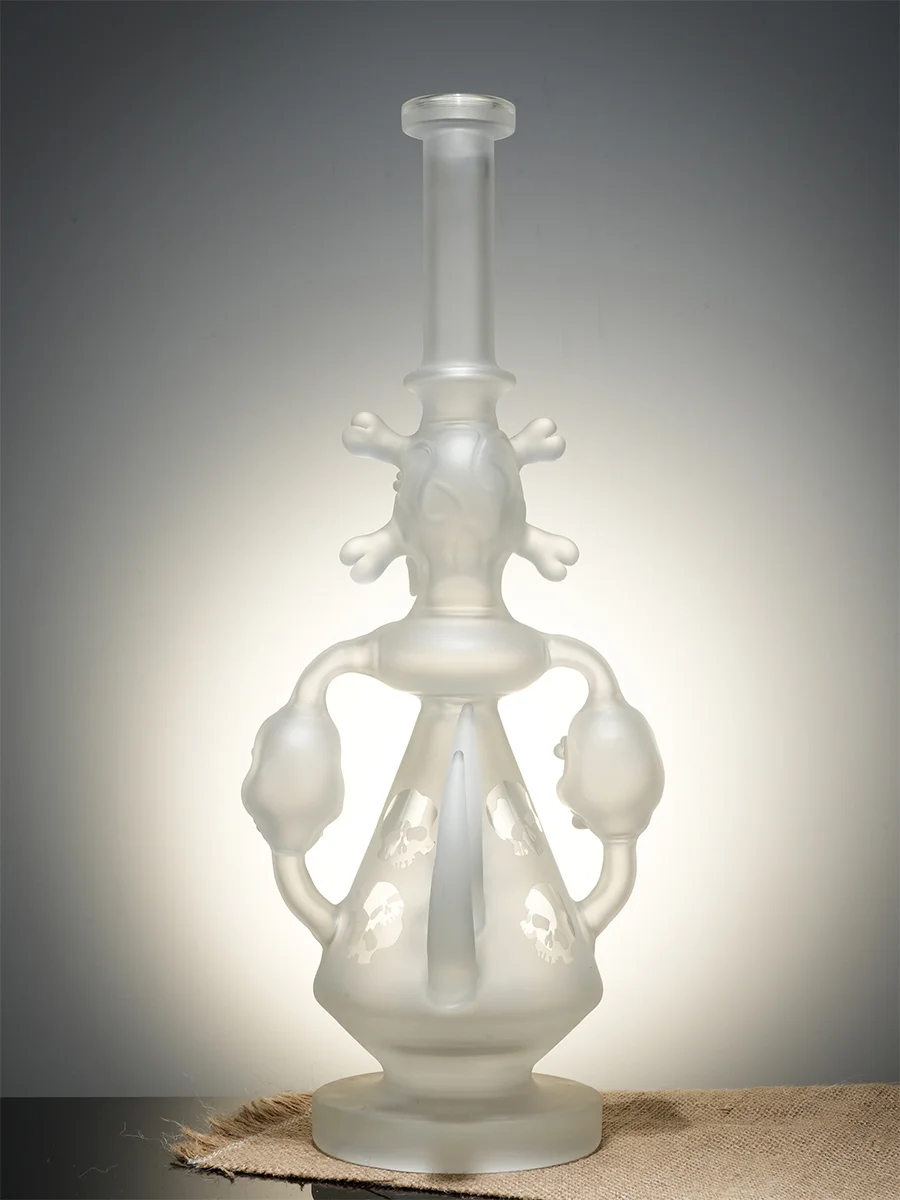 Lookah Bong 15" Cool Frosted Skull Beaker Glass Water Pipe4 Lookah Bong 15" Cool Frosted Skull Beaker Glass Water Pipe4