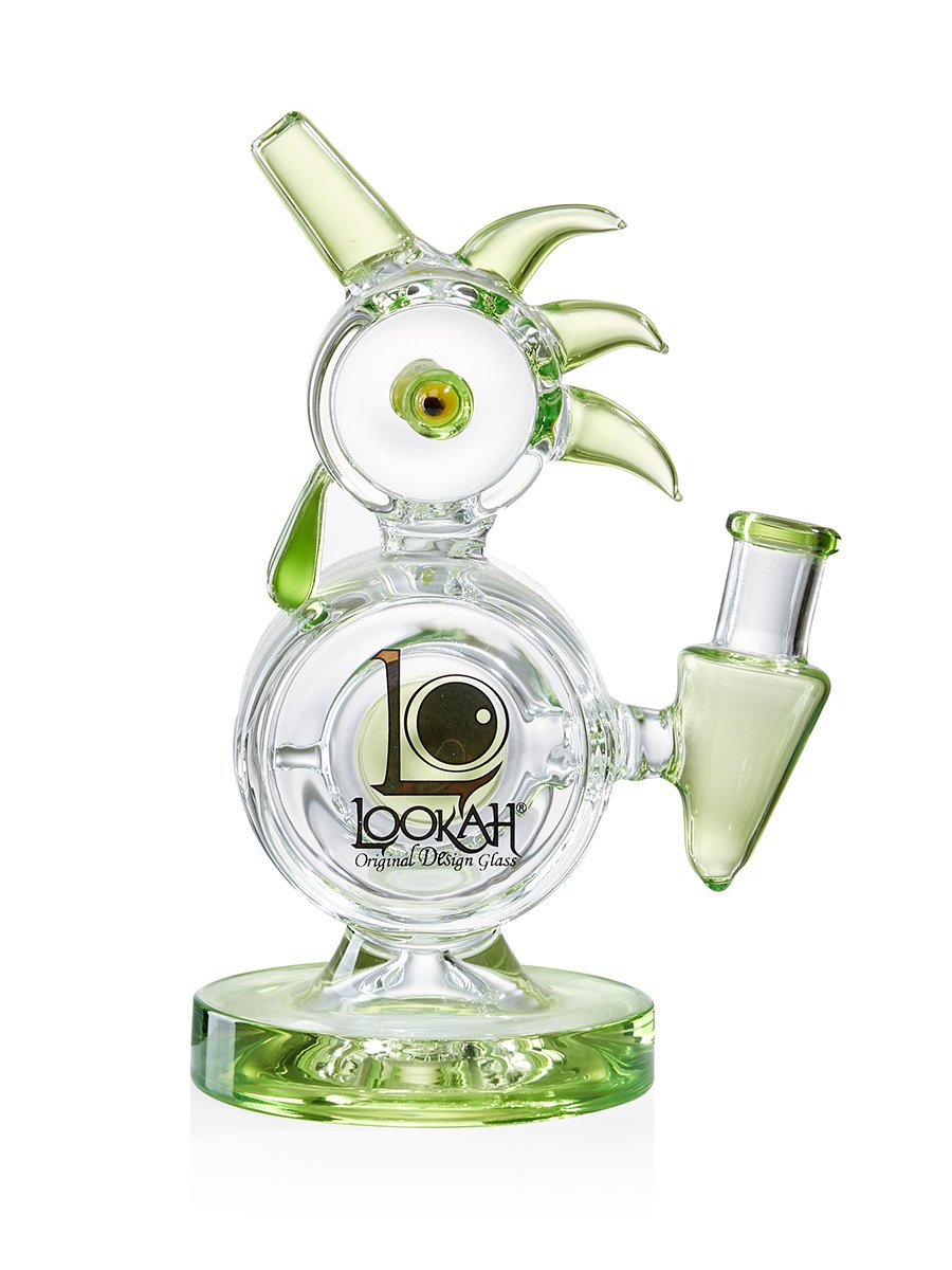 Lookah 8" Mini Funny Cock Glass Dab Rig, Colors: Clear Green Lookah 8" Mini Funny Cock Glass Dab Rig, Colors: Clear Green