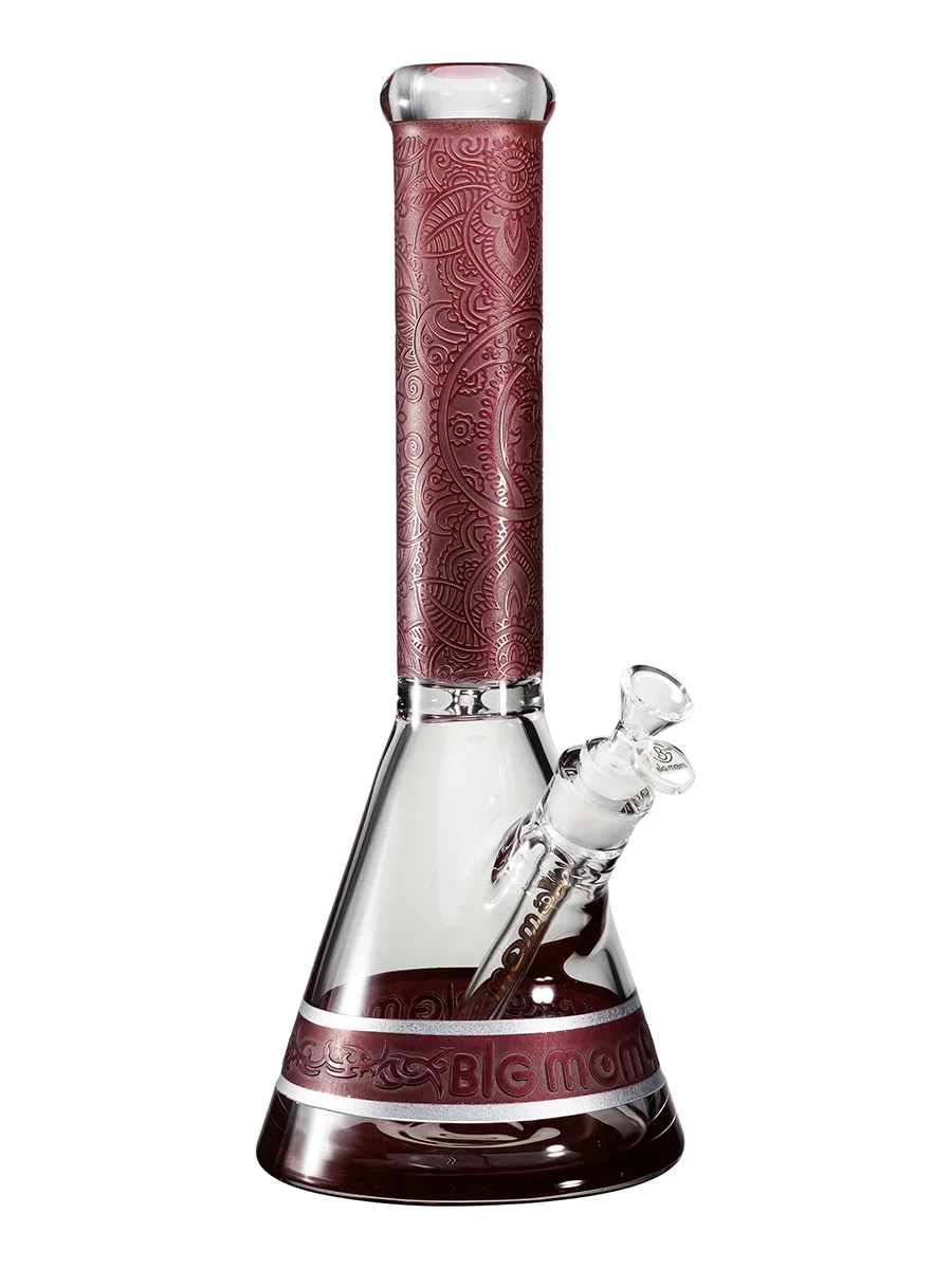 15" Big Mom Religion Engraved Beaker Glass Bong, Color: Purple, 10 image 15" Big Mom Religion Engraved Beaker Glass Bong, Color: Purple, 10 image