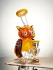 Yellow Lookah Rig 7" Mini Nerdy Owl Dab Rig Yellow Lookah Rig 7" Mini Nerdy Owl Dab Rig