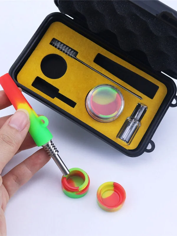 Silicone Titanium Dab Straw Set Silicone Titanium Dab Straw Set