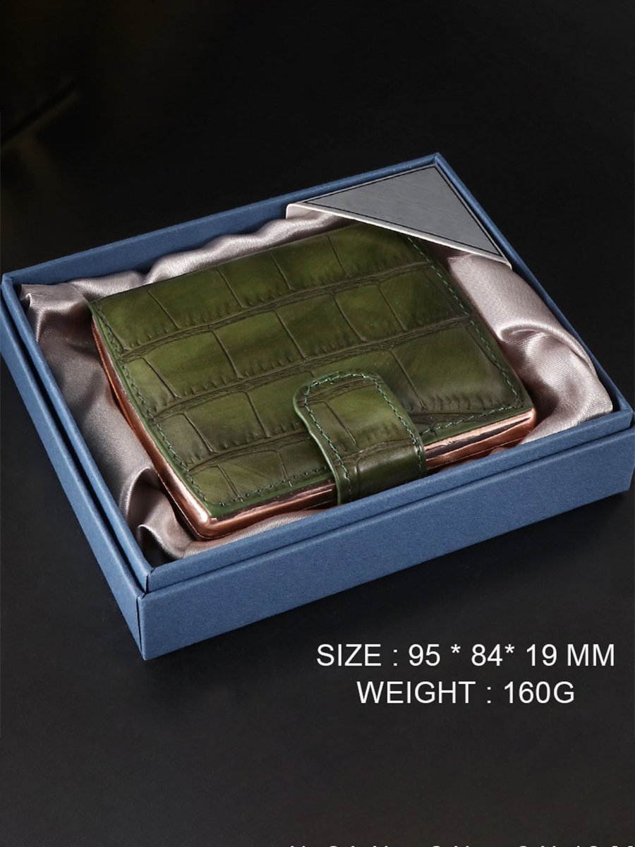 PU Leather Cigarette Case (Holds 10 cigarettes) Dark Green