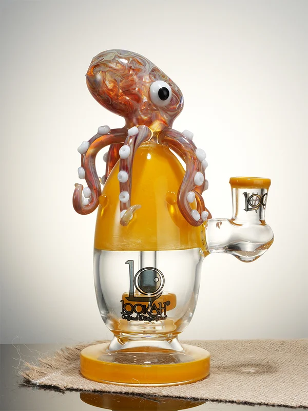 7.5" Cute Unique Percolator Octopus Glass Bong, Colors: Yellow