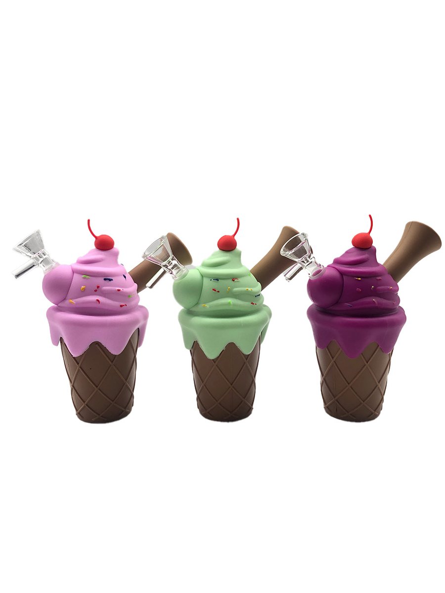 Cute Ice Cream Silicone Bong Cute Ice Cream Silicone Bong