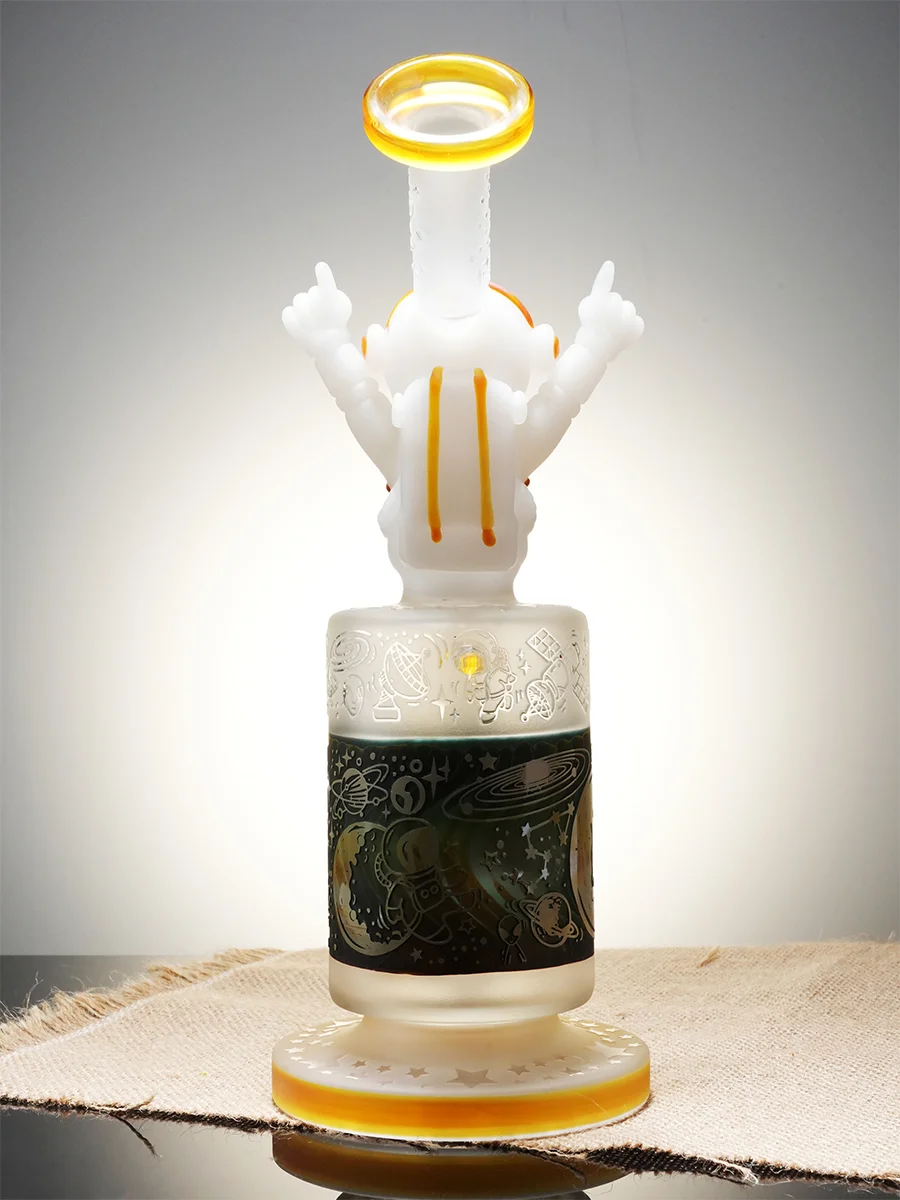 Lookah 10" Cool Space Astronaut Glass Bong, Color: Yellow, 9 image Lookah 10" Cool Space Astronaut Glass Bong, Color: Yellow, 9 image