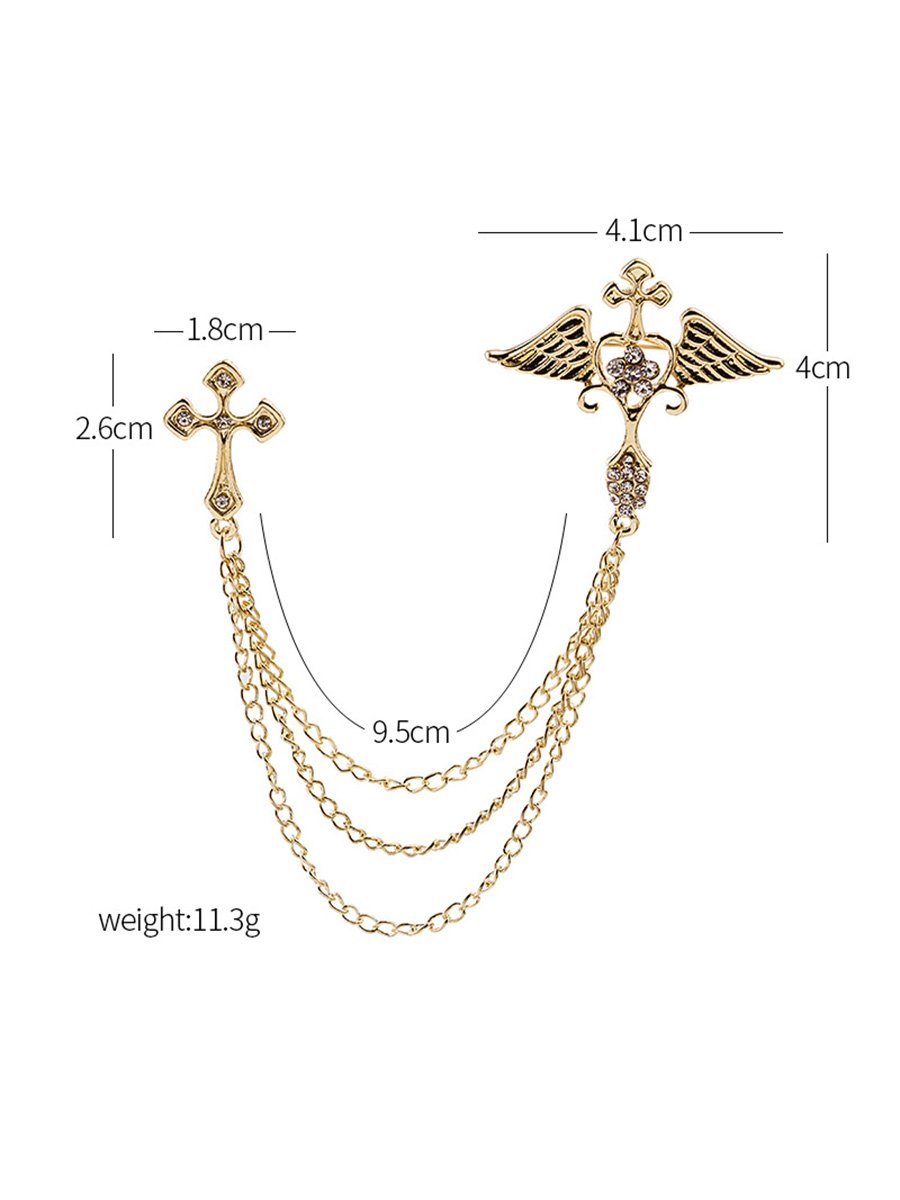 2PCS Angel Wings & Cross Pin Brooches 2 2PCS Angel Wings & Cross Pin Brooches 2