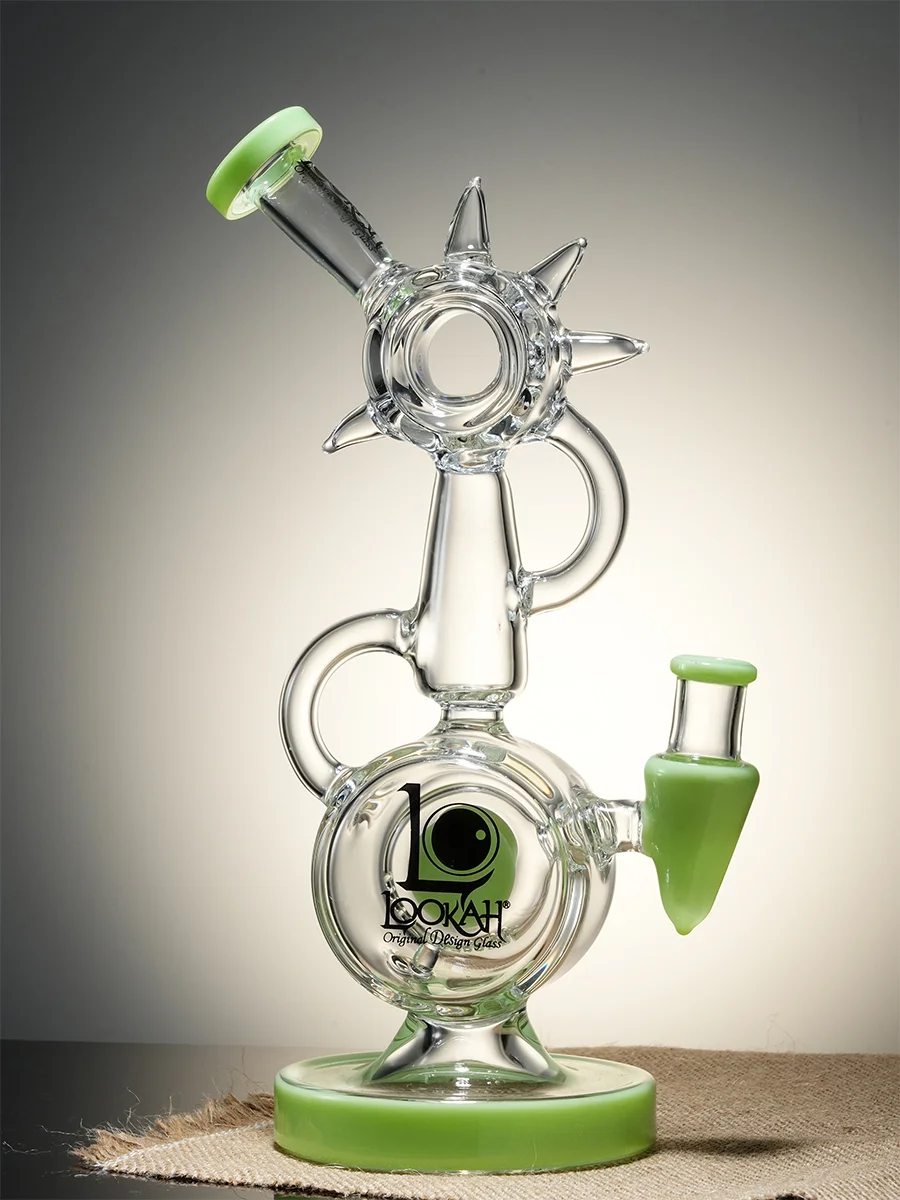 Green2 ' Recycler Cute Abstract Bird Glass Water Pipe Green2 ' Recycler Cute Abstract Bird Glass Water Pipe
