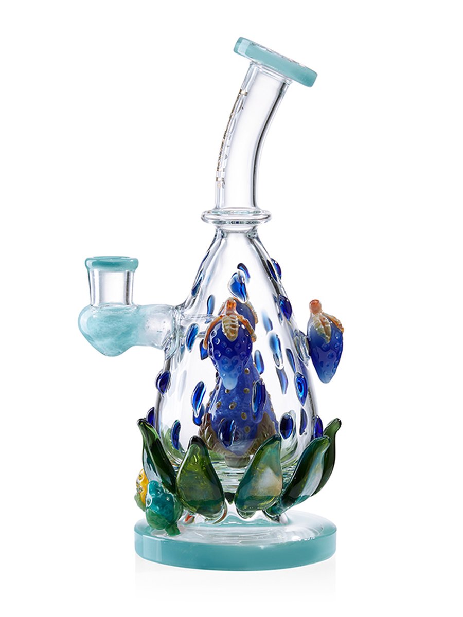 Lookah Bong  12" Strawberry Bubble Water Pipe - Water Blue, Colors: Water Blue   , 2 image