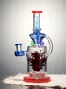 10.5 inch Cool Lookah Owl Percolator Glass Bong Red Side