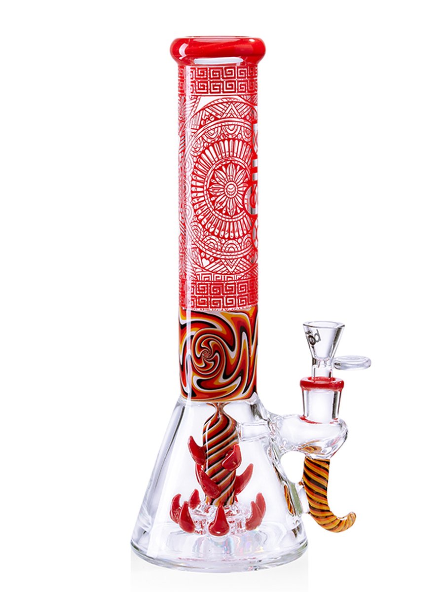Lookah Bong 12" Classic Beaker Water Pipe, Colors: Red, 2 image Lookah Bong 12" Classic Beaker Water Pipe, Colors: Red, 2 image