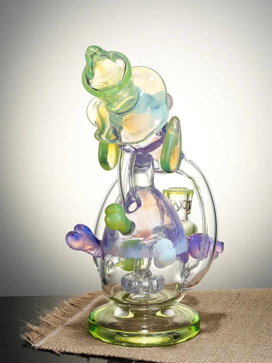 8-inch-striped-dog-recycler-bong-6