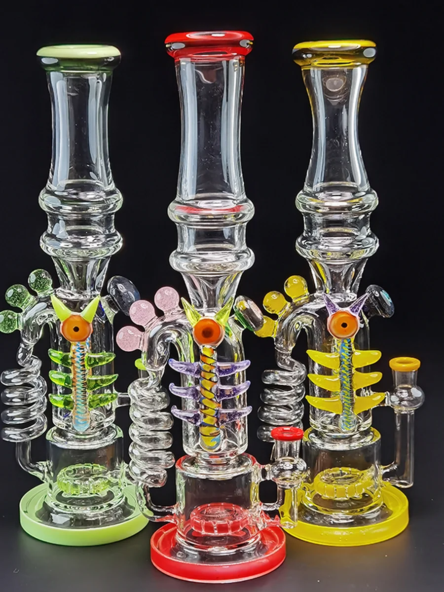 Lookah Bong 17" Skeleton Recycler Glass Water Pipe - Yellow, Colors: Yellow, 8 image Lookah Bong 17" Skeleton Recycler Glass Water Pipe - Yellow, Colors: Yellow, 8 image