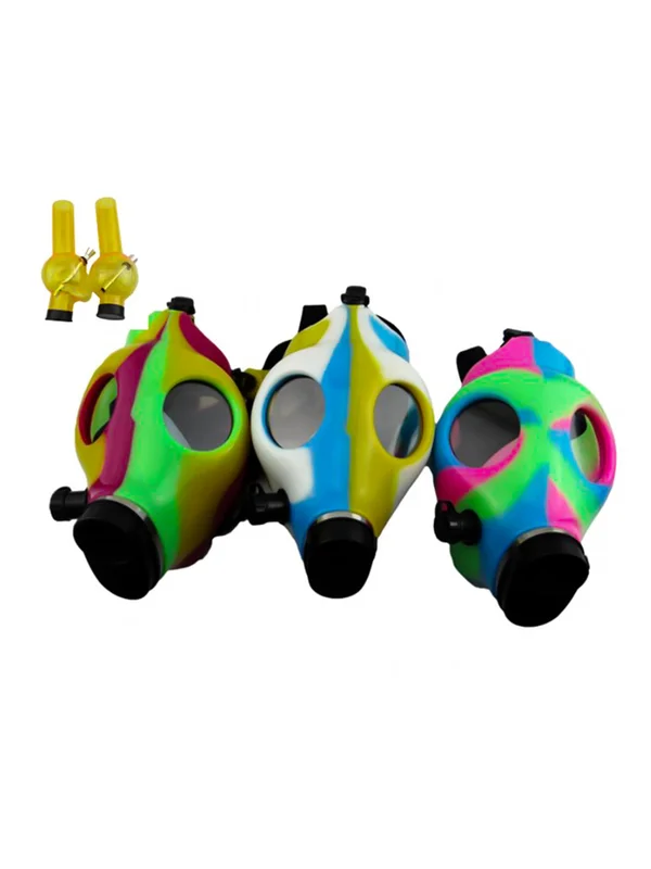 Camouflage Glow-in-the-Dark Gas Mask Bong