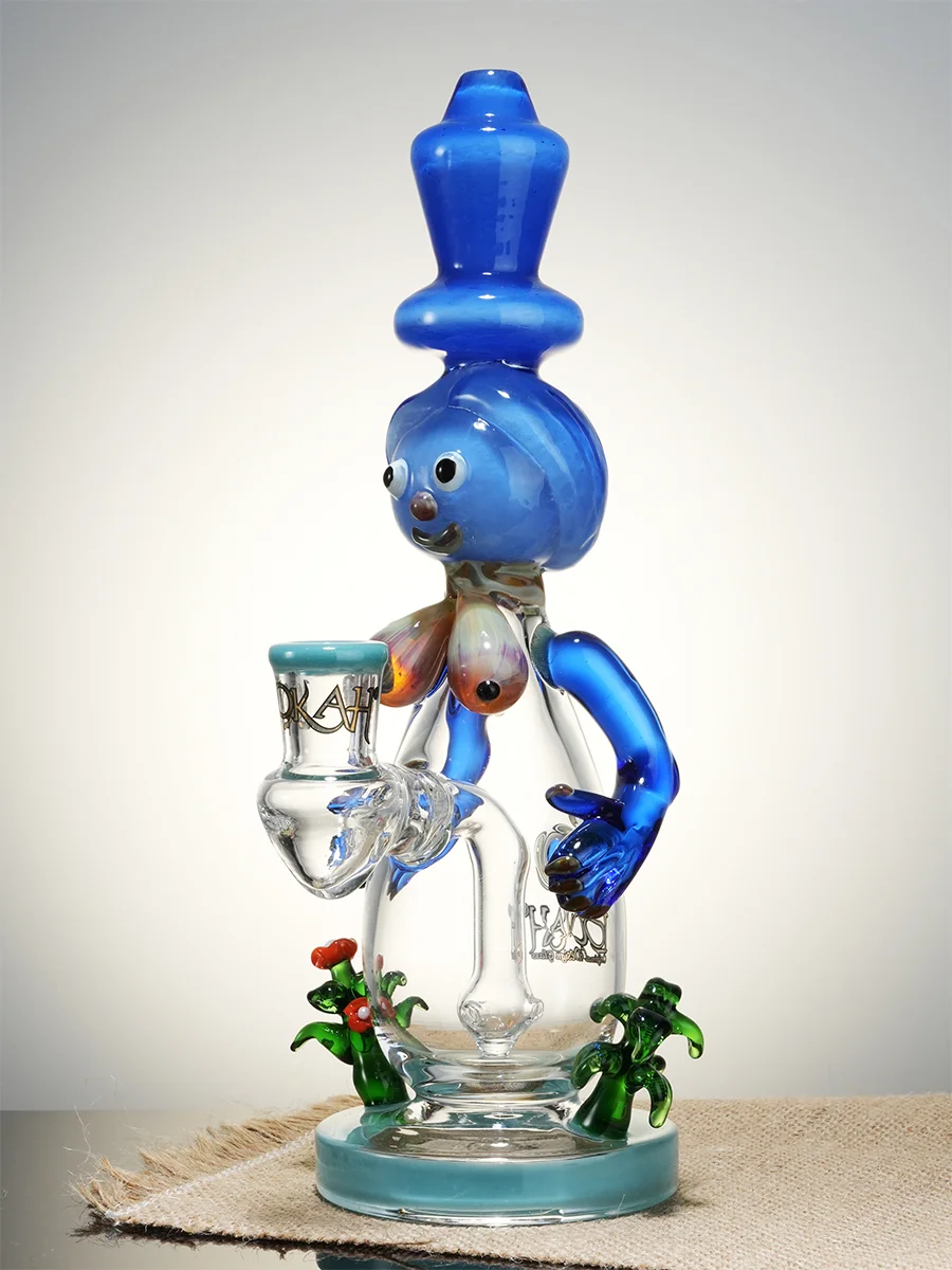 9.5&quot; Cute Garden Snowman Dab Rig blue2
