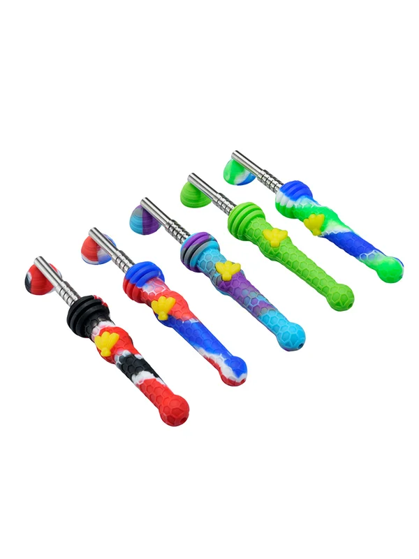 5PCS Silicone Nectar Collectors with 12mm Titanium Tip