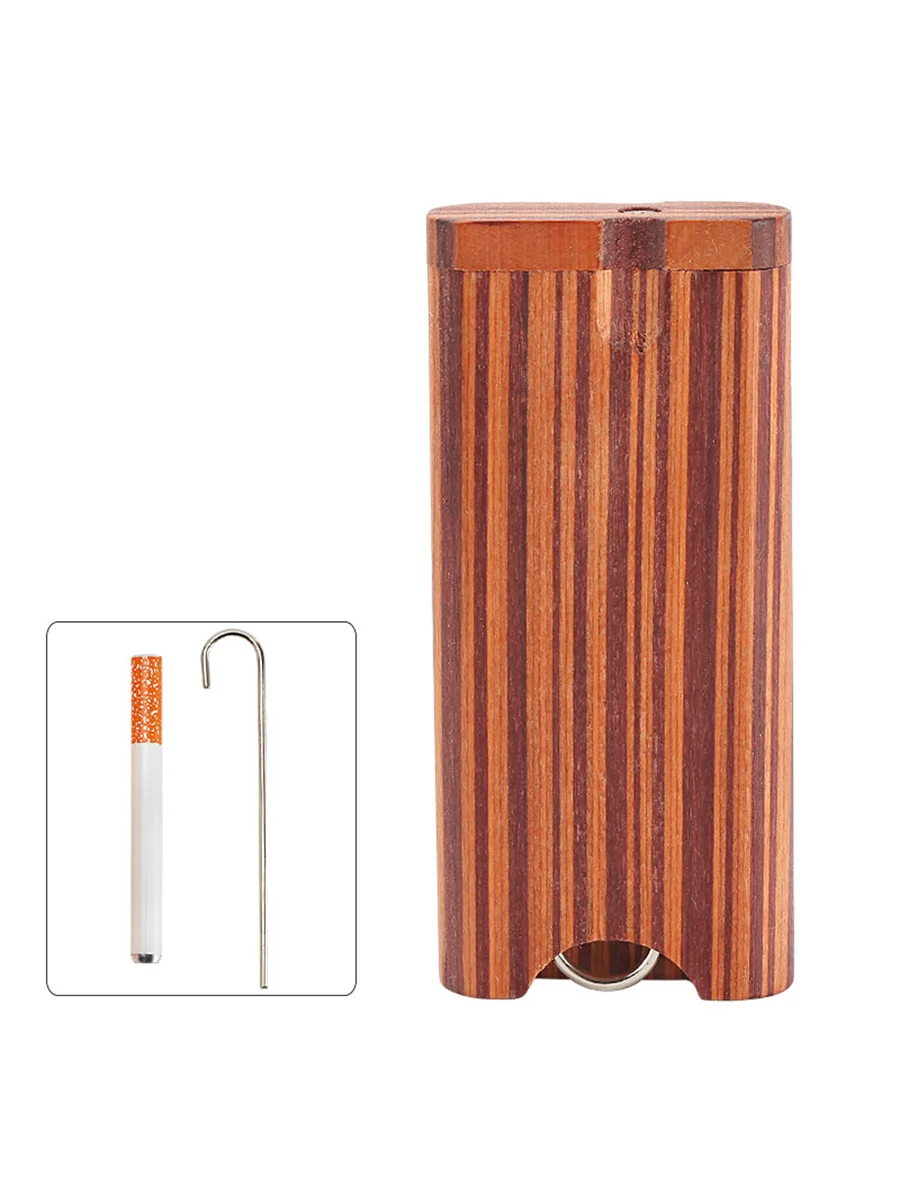 Dugout Metal Pipe & Wooden Stash Box, Quality: Walnut, 2 image