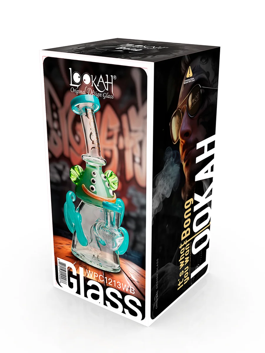 Lookah Rig 8" Mini Cute Six Eyes Clown Octopus Dab Rig, Colors: Water Blue , 2 image Lookah Rig 8" Mini Cute Six Eyes Clown Octopus Dab Rig, Colors: Water Blue , 2 image