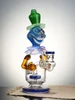 Lookah 9.5" Small Face-Painted Clown Glass Bong, Colors: Wathet Blue