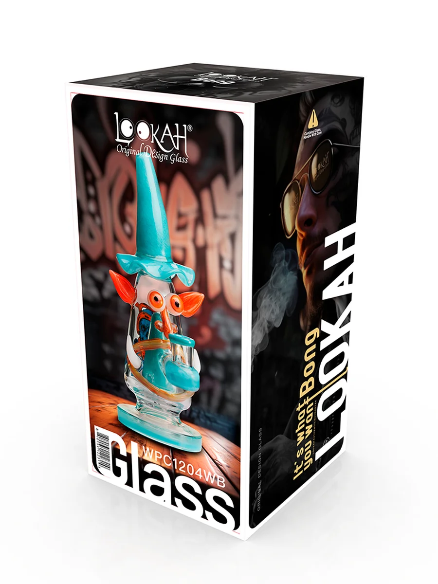 LOOKAH Rig 9" Mini Wizard Glass Dab Rig, Colors: Green, 3 image LOOKAH Rig 9" Mini Wizard Glass Dab Rig, Colors: Green, 3 image