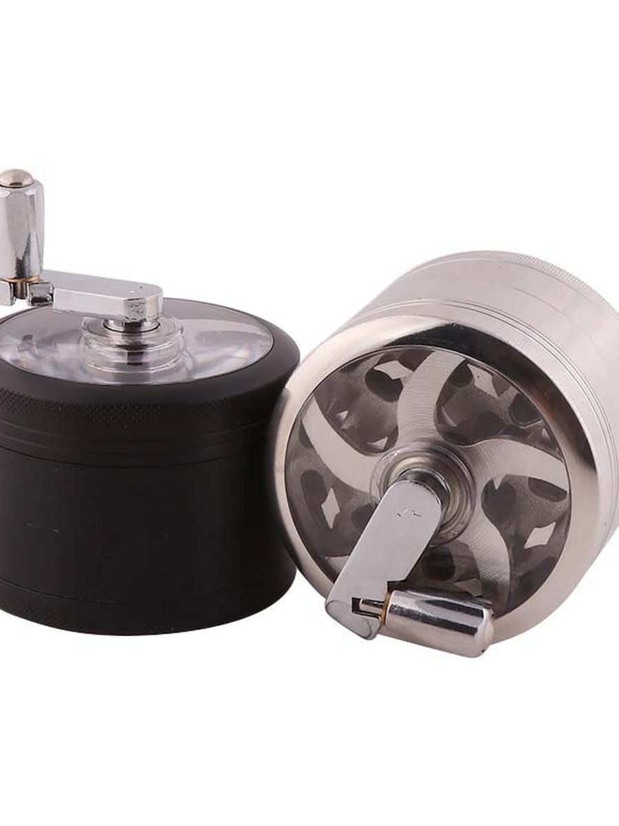 63mm Hand Crank Herb Grinder, Color: Black, 3 image 63mm Hand Crank Herb Grinder, Color: Black, 3 image