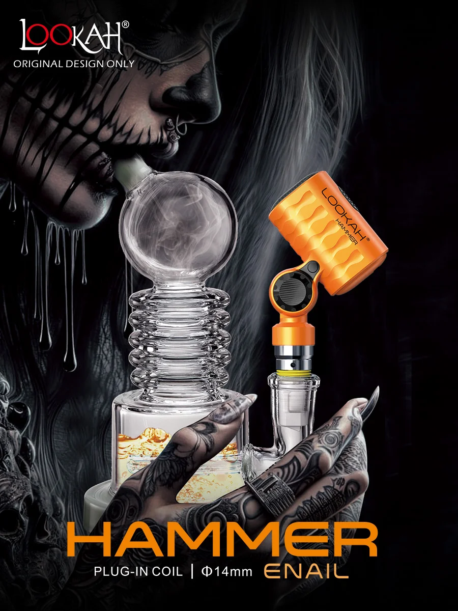 Lookah Hammer 14mm Portable Enail Banger for Dab Rig, Color: Orange Lookah Hammer 14mm Portable Enail Banger for Dab Rig, Color: Orange