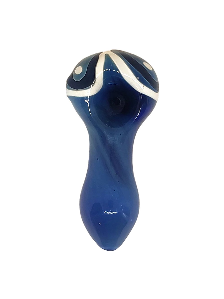 Blue Stripe Pattern Glass  Pipe Blue Stripe Pattern Glass  Pipe