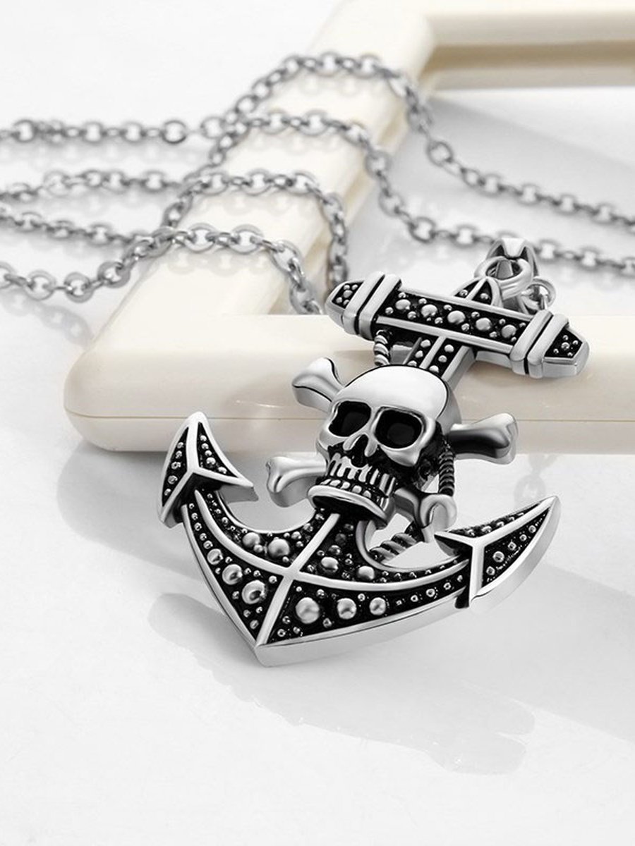 Skeleton Anchor Pendant Necklace, 3 image Skeleton Anchor Pendant Necklace, 3 image