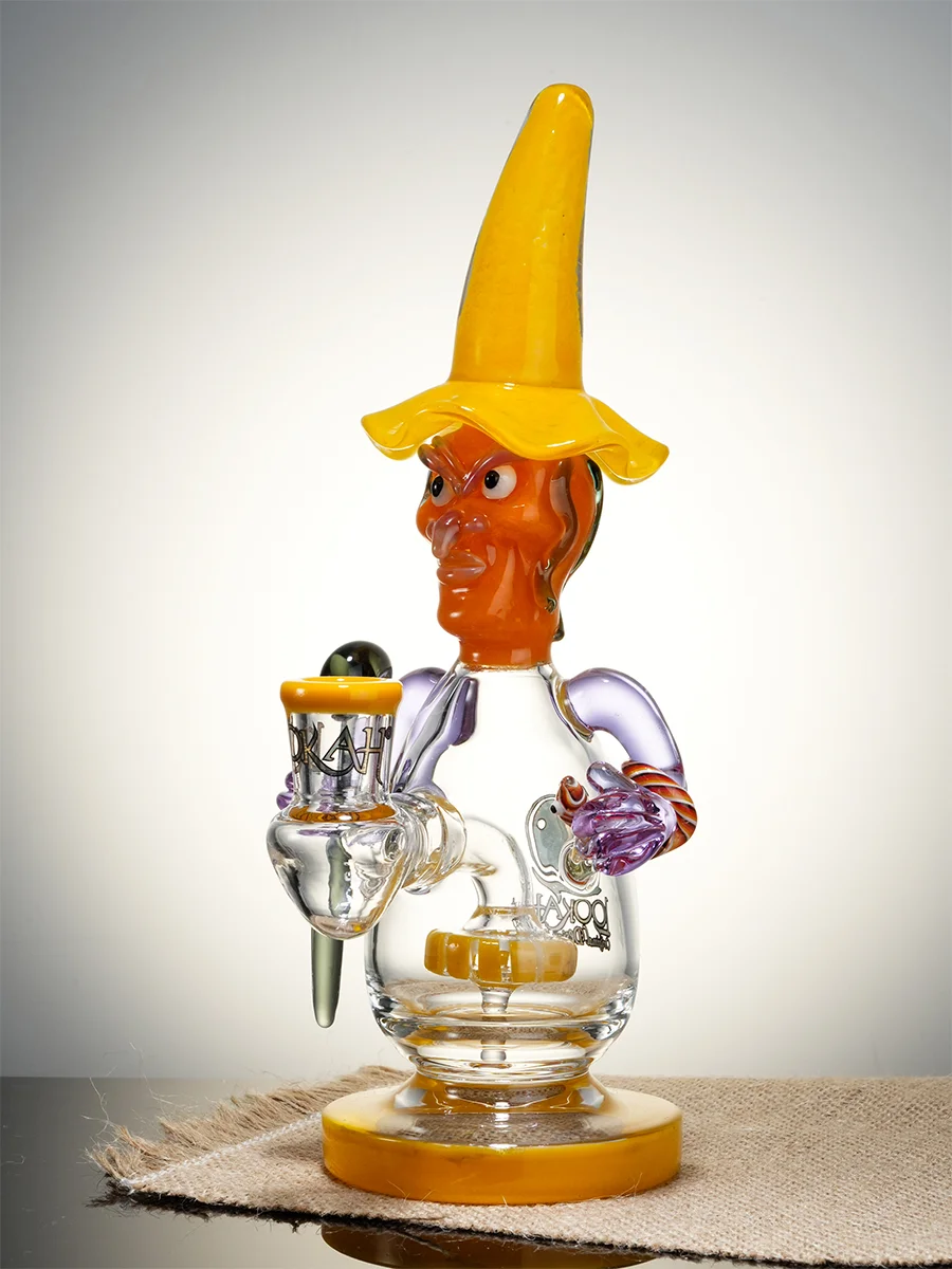 Lookah Rig 9.4" Cool Mystic Wizard Dab Rig, Colors: Yellow, 15 image Lookah Rig 9.4" Cool Mystic Wizard Dab Rig, Colors: Yellow, 15 image