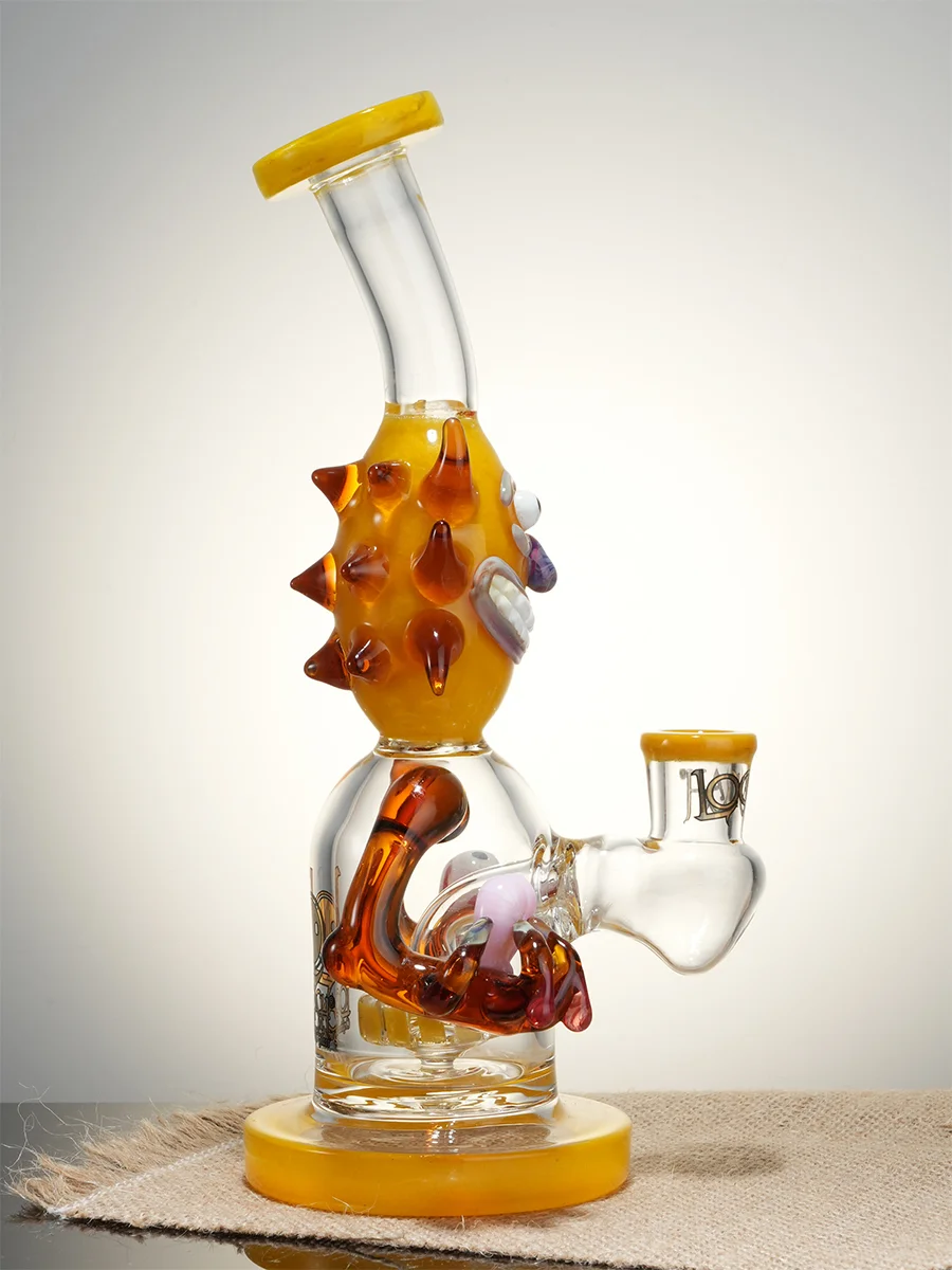 Lookah Bong 9" Turbine Perc Funny Looks Water Pipe, Colors: Yellow, 8 image Lookah Bong 9" Turbine Perc Funny Looks Water Pipe, Colors: Yellow, 8 image