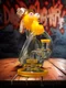 Lookah Glass Bong  8" Striped Dog Circ Perc Water Pipe, Color: Yellow