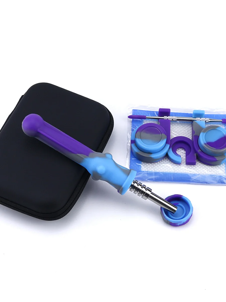 Mini Camouflage Silicone Nectar Collector Kit, Color: Blue, 4 image