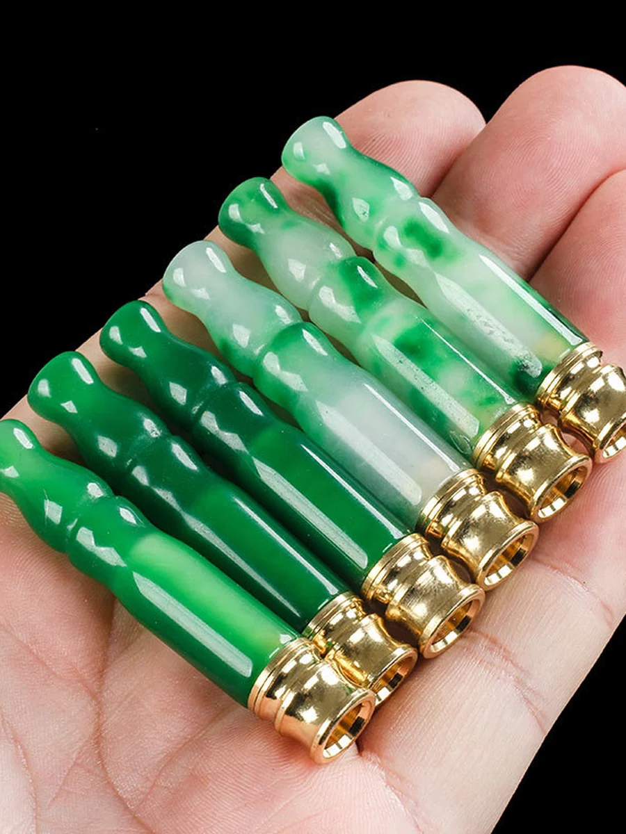 Quartzite jade gourd chillum pipe