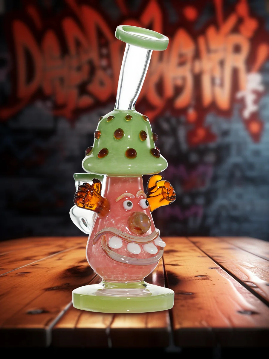 Lookah Rig 8.3" Cute Clown Mushroom Dab Rig - Green, Colors: Green Lookah Rig 8.3" Cute Clown Mushroom Dab Rig - Green, Colors: Green