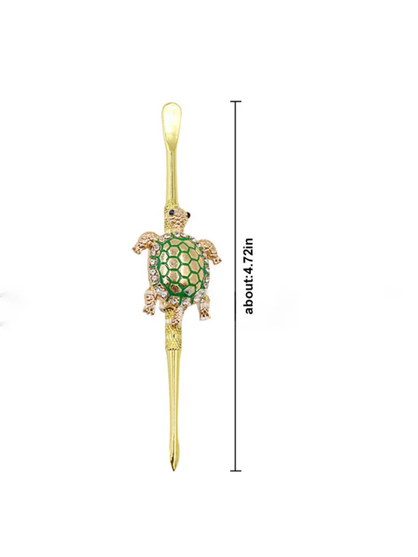 Turtle-Inlaid Diamond Scoop and Spear Point Dab Tool2 Turtle-Inlaid Diamond Scoop and Spear Point Dab Tool2