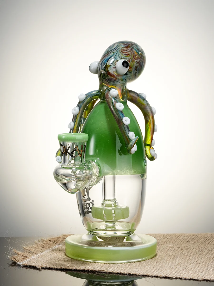 lookah-bong-7.5"-octopus-cute-turbine-perc-recycler-bong-green-2 lookah-bong-7.5"-octopus-cute-turbine-perc-recycler-bong-green-2