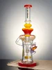 Lookah Rig 12" Cool Crystal Turbine Perc Recycler Dab Rig, Colors: Orange, 6 image