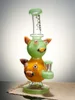 Green  Cute Double Piggy Dab Rig green